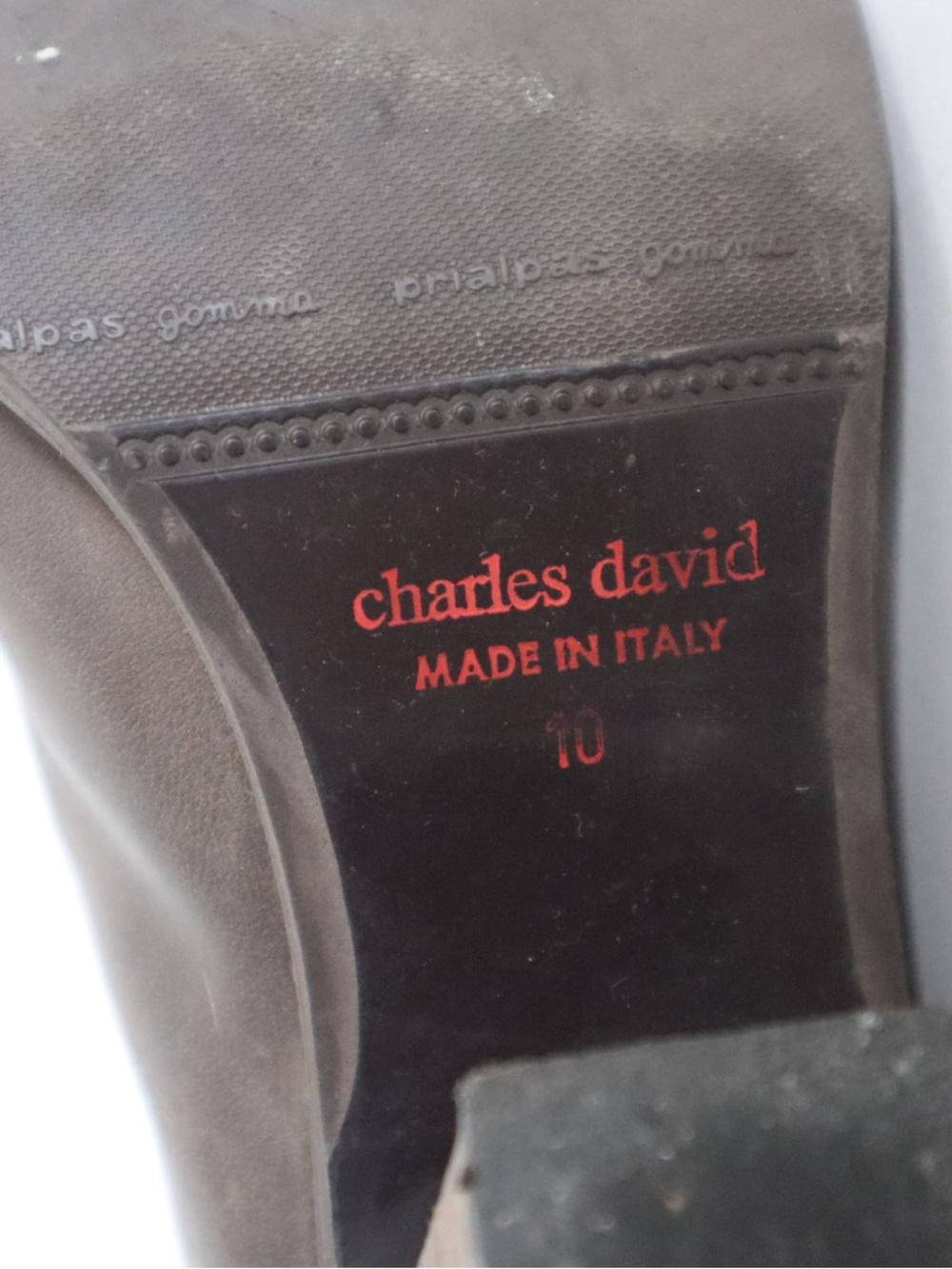 Charles David Distressed Dark Brown Mid-Calf Heeled Boots - Picture 4 of 5